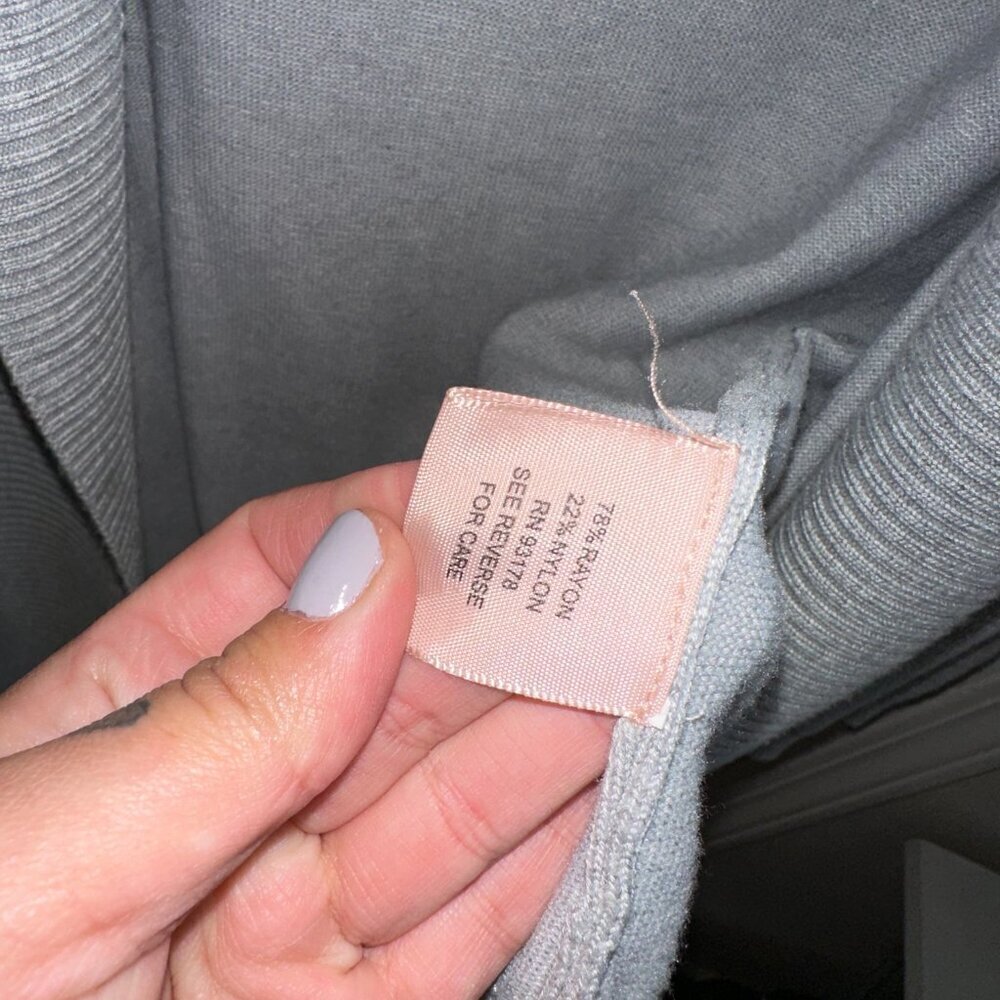 Philosophy Cowl Neck Women's Light Heathered Gray Long Sleeve Cardigan Women's M - Picture 5 of 15